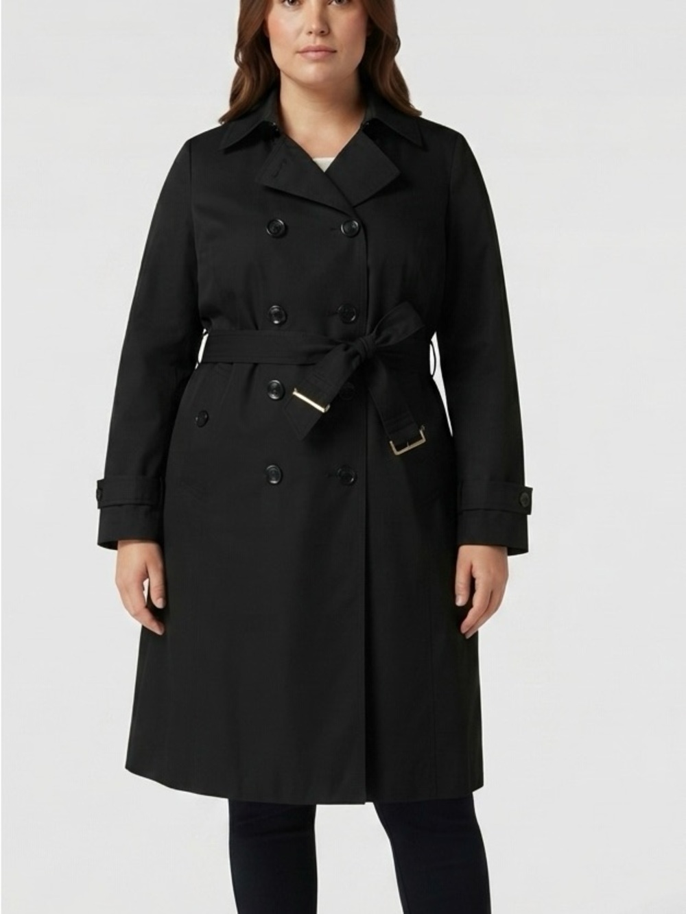 EUC Michael Kors Women's Double Button Trench Coat With Belt and Detachable Hood